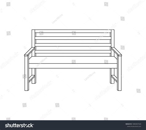 Park Bench Vector Illustrationoutline Simple Style Stock Vector Royalty Free 1888387540