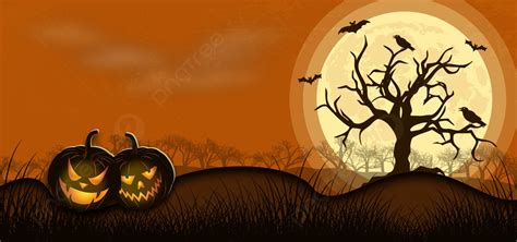 Halloween Night Background With Evil Pumpkin Halloween Happy