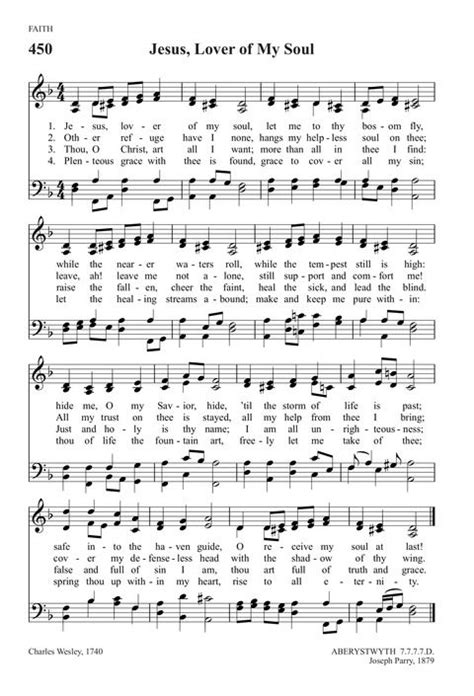 Jesus Lover Of My Soul Hymn Sheet Music