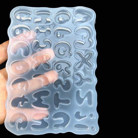 D Silicone Mold Resin Clay Cute Alphabet Letters Mold Decor Etsy