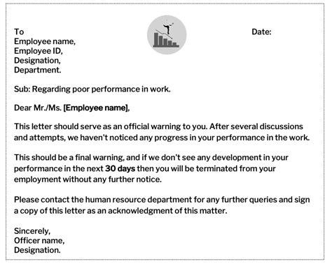 Warning Letter To Employee For Poor Performance In Word Format