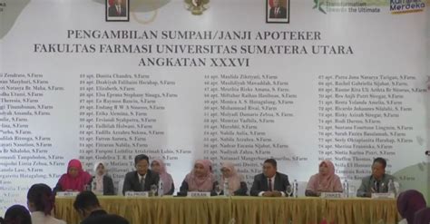 Pengambilan Sumpah Janji Apoteker Angkatan Xxxvi Lulusan Semester