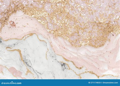 Abstract White Rose Gold And Gold Glitter Marble Texture Background