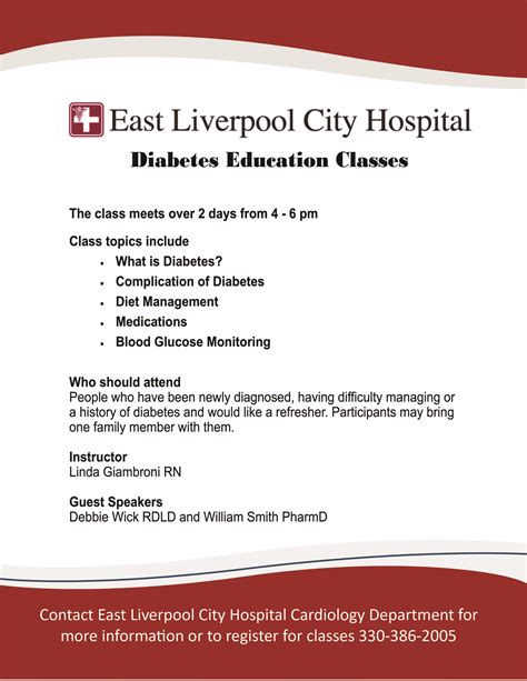 Diabetes Education Class East Liverpool City Hospital