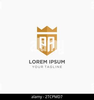 Initial Pa Logo Shield Crown Style Luxury Elegant Monogram Logo Design