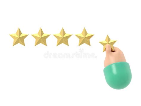 Star Rating Holding A Gold Star To Give Five Feedback Concept