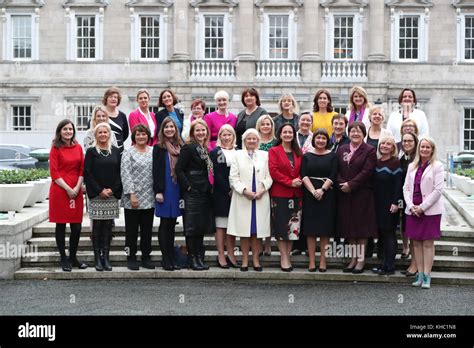 Past And Present Female Members Of The Oireachtas Gather For A Photocall At Leinster House To