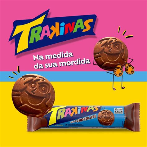 Biscoito Recheado Trakinas Chocolate 126g Mondelez