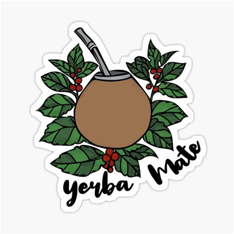 Yerba Mate Gourd And Leaves Sticker For Sale By Conurbania Redbubble