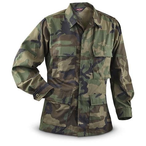 Tru Spec Military Style Bdu Woodland Camo Jacket 641389 Tactical Clothing At Sportsmans Guide