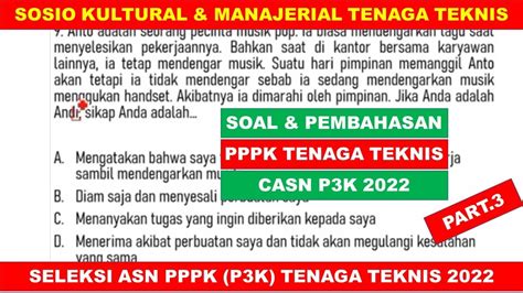 Soal Pembahasan Seleksi ASN PPPK P3K TENAGA TEKNIS 2022 Part 3