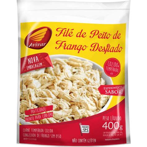 File Peito Avivar 400g Temperado Desfiado Shimodinha Supermercado