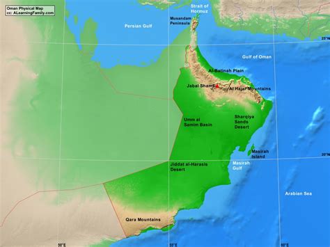 Physical Map Strait Of Hormuz
