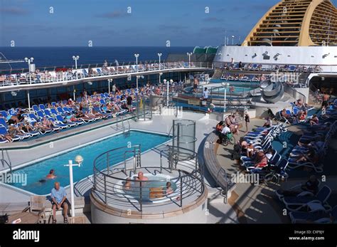 Passengers Enjoying The Warm Sunshine On Board The P O Cruise Ship