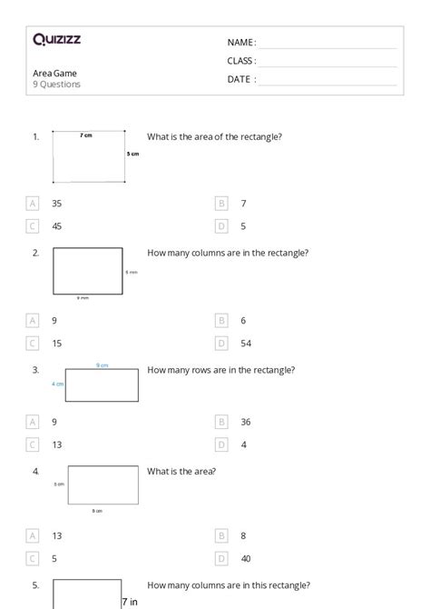 50 Area Worksheets For 1st Grade On Quizizz Free And Printable