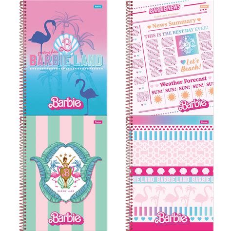 Caderno Universit Rio Mat Ria Espiral Folhas Barbie The Movie