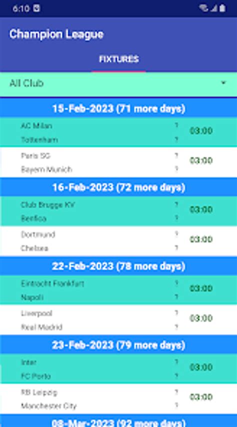 World Soccer Fixtures For Android Download