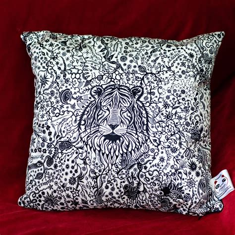 Namaste Stunning Velvet Tiger Cushion Etsy