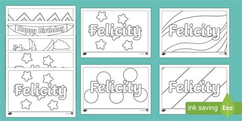 Free Felicity Name Simple Colouring Activity Sheet