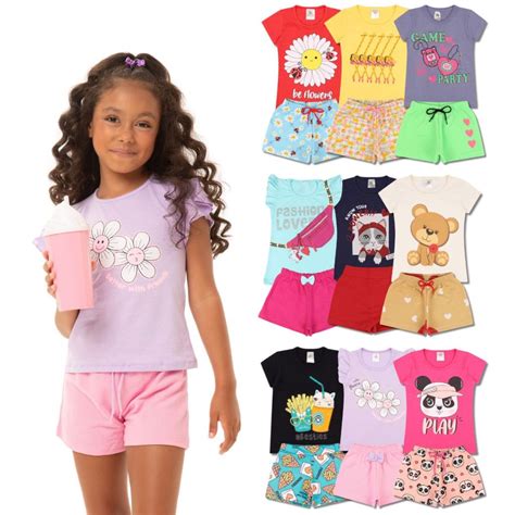 Kit Sortido Pe As De Roupas Infantil Menina Camisetas