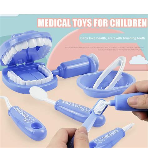 9set Kids Doctor Dentist Tool Kit Preschool Travel Party Toy For