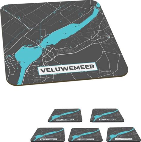 Onderzetters Voor Glazen Plattegrond Veluwemeer Kaart