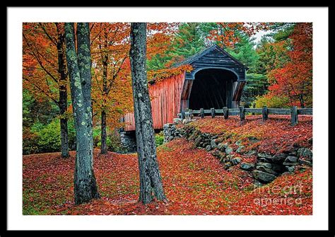 Fall At The Corbin Covered Bridge In Newport Nh Dogford Studios