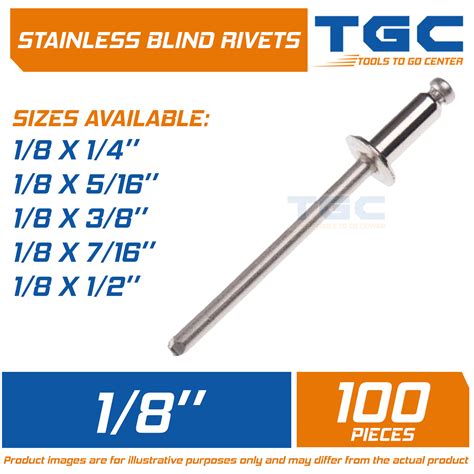 Pcs Stainless Blind Rivets Inches Pop Rivets Ss Material Tgc