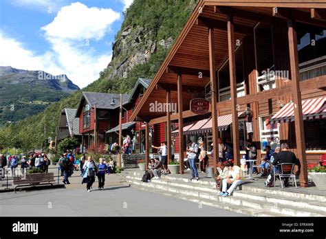 View of Geiranger town, Geirangerfjord, UNESCO World Heritage Site ...