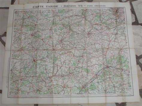 ANCIENNE CARTE TARIDE Routière n 8 Paris Orléans Imprimerie Gaillac