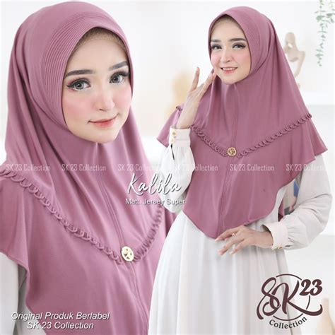 Jual Jilbab Instan Jersey Super Kalila Sk Collection Shopee Indonesia