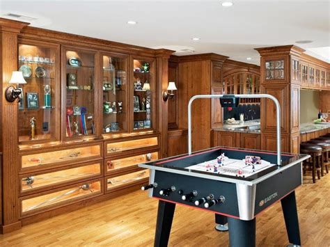 Traditional Basement Game Room With Bar | Game room basement, Game room ...