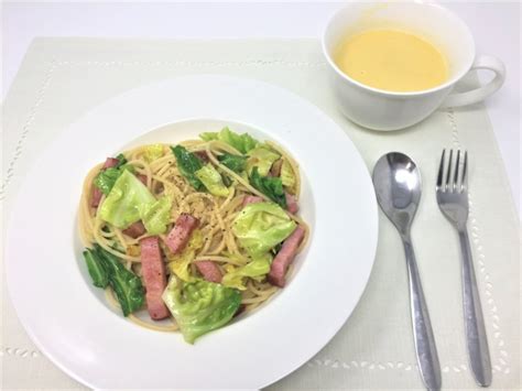 春キャベツとベーコンのペペロンチーノ風パスタのレシピ 作って覚える料理のレシピ