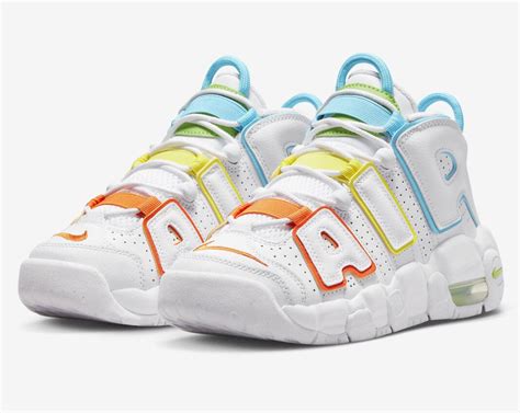 nike air  uptempo gs white multi color fj  release date