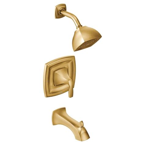 Moen Voss Brushed Gold Handle Commercial Bathtub And Shower Faucet At