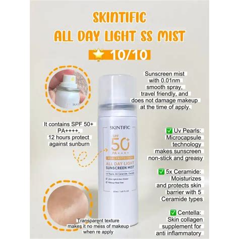 Jual Skintific All Day Light Sunscreen Mist Spf 50 Pa 120ml Shopee Indonesia