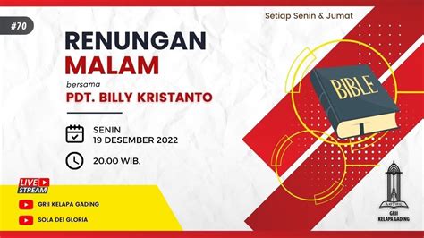 RENUNGAN MALAM 70 Teologi Salib 1 Pdt Billy Kristanto GRII KG