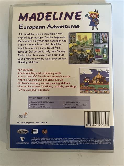 Madeline European Adventures Pc Windows Game Learn French Spanish E