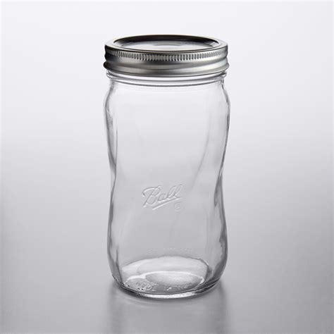 Ball Oz Elite Spiral Wide Mouth Glass Canning Jar With