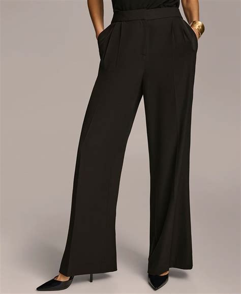 Donna Karan New York Donna Karan Womens Pleat Front Wide Leg Pants