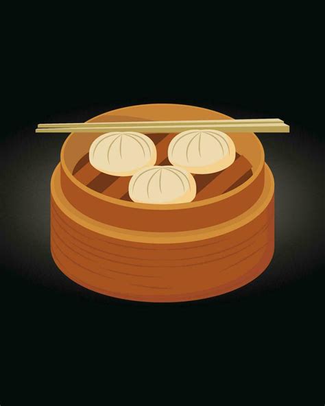 Dim Sum Menu Set Asian Food Vector Illustration Dim Sum Traditional Chinese Dumplings In A