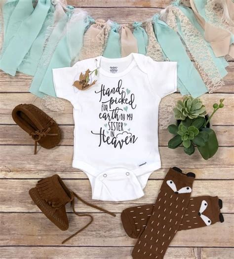 Handpicked For Earth By My Sister In Heaven This Baby Bodysuit Is