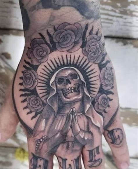 Pin By Jona Mendez On Muerte In Hand Tattoos For Guys Dope