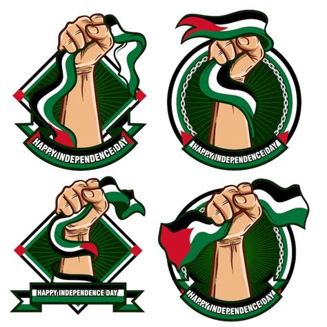 Premium Vector | Fist hands with palestine flag illustration