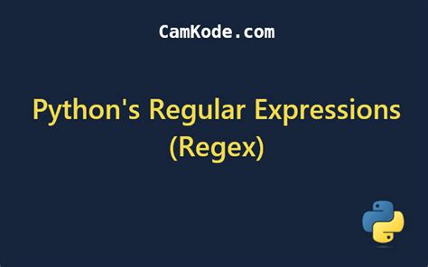 How To Use Pythons Regular Expressions Regex Camkode