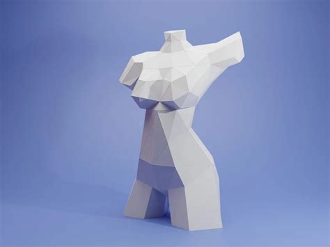 Woman Torso Venus Low Poly Papercraft Template Sculpture Etsy Female Torso Female Bodies