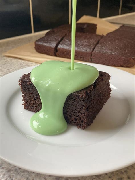 Chocolate School Cake With Mint Custard Ash Baber