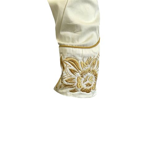 Rockmount Men S Vintage Ivory With Gold Tooling Embroidery Shirt