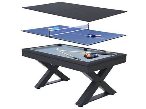 Texas Table Multi Jeux En En Bois Noir Ping Pong Et Billard