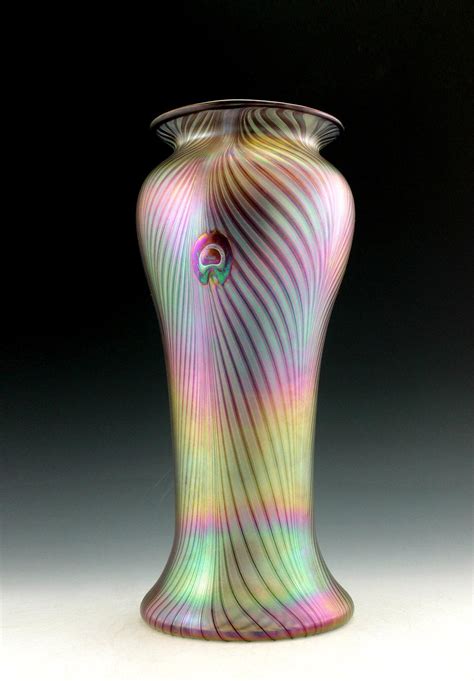 Sold Price Glamorous Bohemian Art Nouveau Loetz Style Iridescent Glass Vase Invalid Date Cest